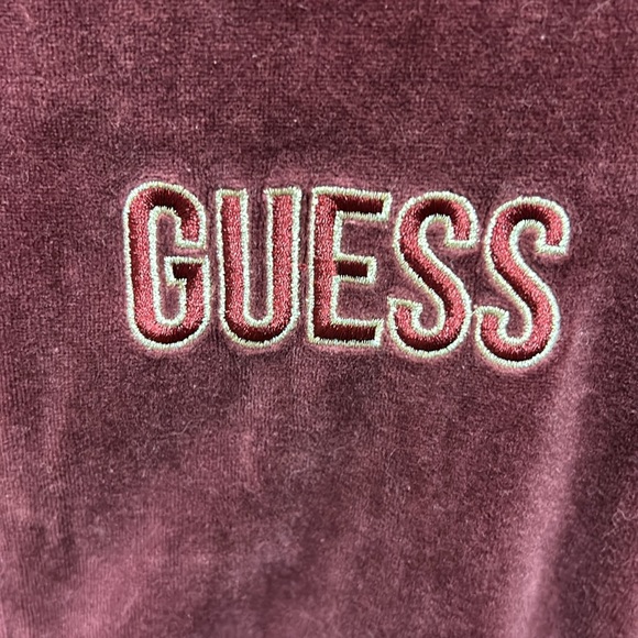 GUESS Burgundy Velour Sweater - Picture 3 of 5